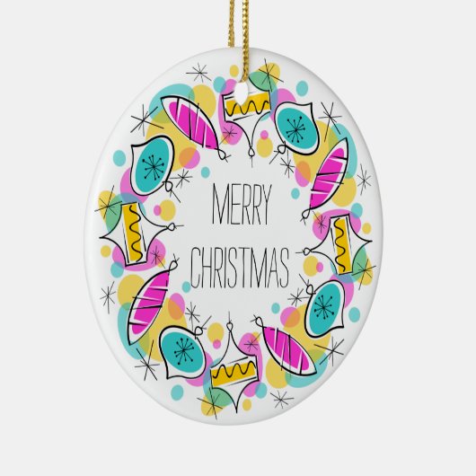 Retro Tree Baubles Circle Kerstversiering Keramisch Ornament (Rechts)