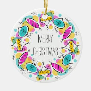 Retro Tree Baubles Circle Kerstversiering Keramisch Ornament