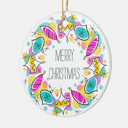 Retro Tree Baubles Circle Kerstversiering Keramisch Ornament (Links)
