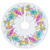 Retro Tree Baubles Cirkelboomrok Kerstboom Rok (Voorkant)