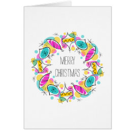 Retro Tree Baubles Cirkelkerstmis in tekst