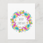 Retro Tree Baubles CirkelKerstmis verticaal Feestdagenkaart (Voorkant)