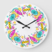 Retro Tree Baubles Cirkelklok Grote Klok (Voorkant)