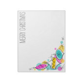 Retro Tree Baubles Corner-kerstnotitieblok Notitieblok (Linkerzijde)