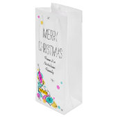 Retro Tree Baubles Corner-kerstwijn Wijn Cadeautas (Achterkant Gekanteld)