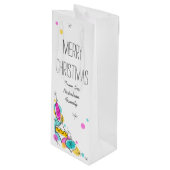 Retro Tree Baubles Corner-kerstwijn Wijn Cadeautas (Voorkant Gekanteld)