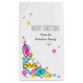 Retro Tree Baubles Corner - kleine kersttekst Klein Cadeauzakje (Achterkant)