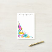 Retro Tree Baubles Corner Tekst verticaal Post-it® Notes (Op bureau)