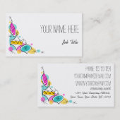 Retro Tree Baubles Corner visitekaartje (Voorkant / Achterkant)