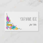 Retro Tree Baubles Corner visitekaartje (Voorkant)