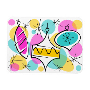 Retro Tree Baubles flexibele magneet