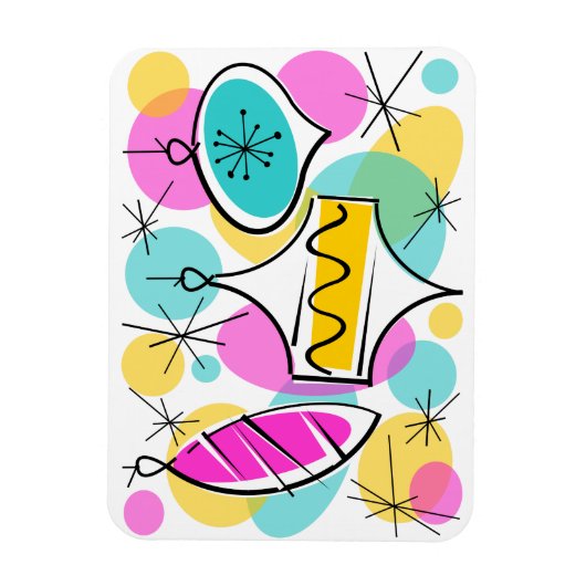 Retro Tree Baubles flexibele magneet (Verticaal)