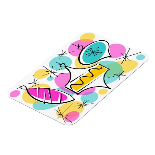 Retro Tree Baubles flexibele magneet (Linkerzijde)