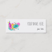 Retro Tree Baubles Groepertekst skinny Mini Visitekaartje (Voorkant)