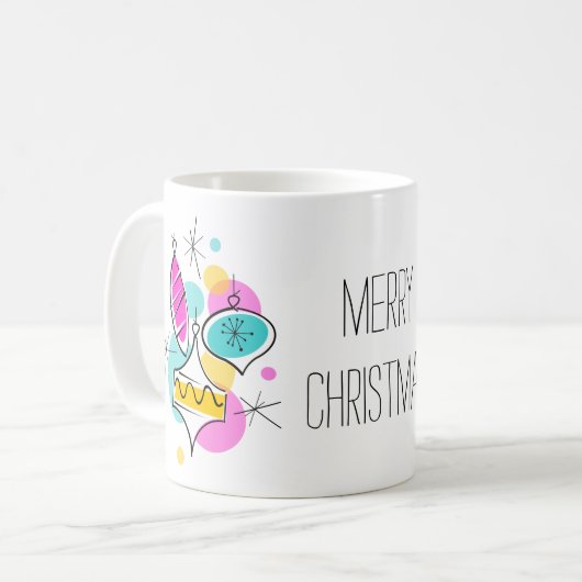 Retro Tree Baubles Group mok kerst (Voorkant links)