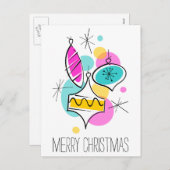 Retro Tree Baubles Group, verticaal Feestdagenkaart (Voorkant / Achterkant)