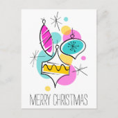 Retro Tree Baubles Group, verticaal Feestdagenkaart (Voorkant)