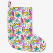 Retro Tree Baubles Kleine Kerstsok (Voorkant)