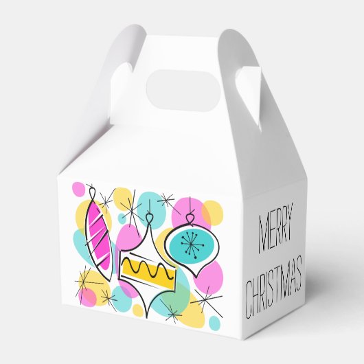 Retro Tree Baubles Merry Kerstgable Bedankdoosjes (Achterkant)