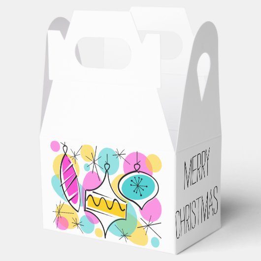 Retro Tree Baubles Merry Kerstgable Bedankdoosjes (Geopend)