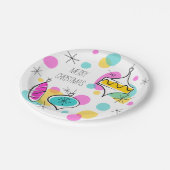 Retro Tree Baubles Merry-kerstpapieren borden Papieren Bordje (Gekanteld)