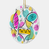 Retro Tree Baubles Merry ornament round (Rechts)