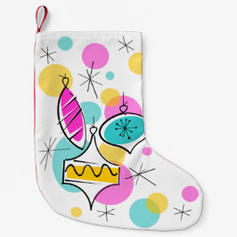 Retro Tree Baubles met rode rug Kleine Kerstsok