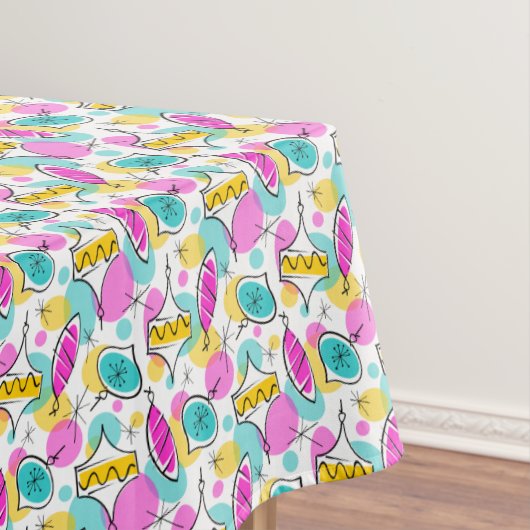Retro Tree Baubles Multi 360 tablecloth Tafelkleed (Voorbeeld)