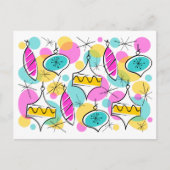 Retro Tree Baubles Multi-briefkaart Briefkaart (Voorkant)