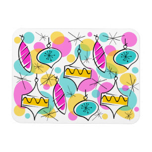 Retro Tree Baubles Multi Flexnet Magneet