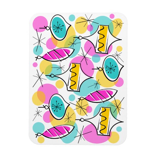 Retro Tree Baubles Multi Flexnet Magneet (Verticaal)