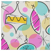 Retro Tree Baubles Multi-groot patroon Stof (Swatch)