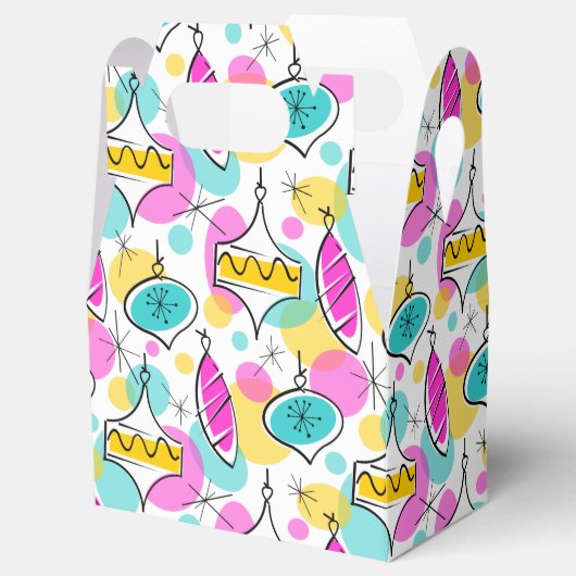 Retro Tree Baubles Multi-gunstige box Bedankdoosjes (Geopend)