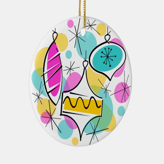 Retro Tree Baubles ornament rond (Rechts)