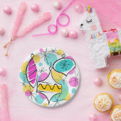 Retro Tree Baubles papieren borden Papieren Bordje (Feest)