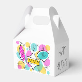 Retro Tree Baubles Prettige feestdagen Bedankdoosjes