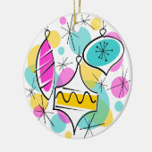 Retro Tree Baubles Prettige feestdagen sierronde Keramisch Ornament (Links)