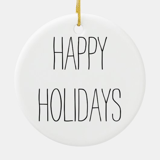 Retro Tree Baubles Prettige feestdagen sierronde Keramisch Ornament (Achterkant)