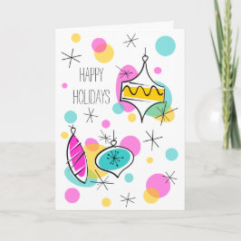 Retro Tree Baubles Prettige feestdagen tekst verti