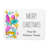 Retro Tree Baubles Side Kerstflexibel Magneet (Horizontaal)