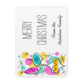 Retro Tree Baubles Side Kerstflexibel Magneet (Verticaal)