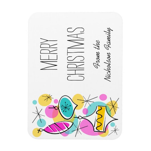 Retro Tree Baubles Side Kerstflexibel Magneet (Verticaal)