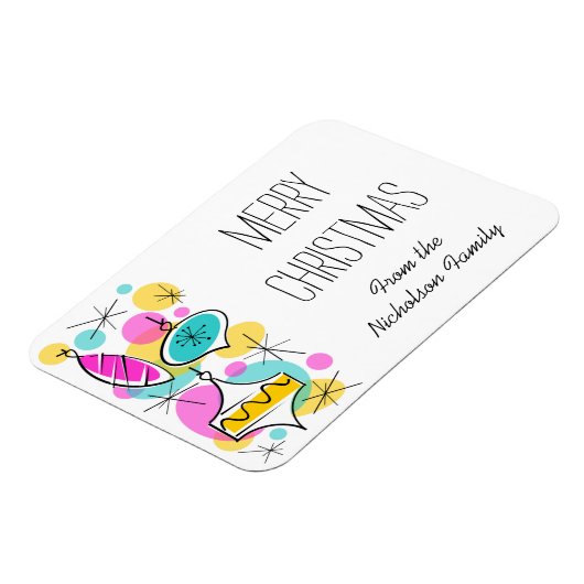 Retro Tree Baubles Side Kerstflexibel Magneet (Linkerzijde)