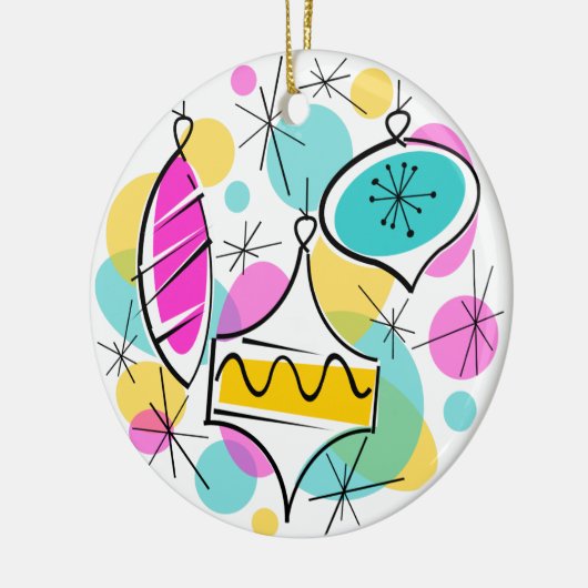 Retro Tree Baubles sierronde Keramisch Ornament (Links)