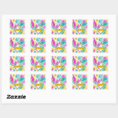 Retro Tree Baubles sticker vierkant (Vel)