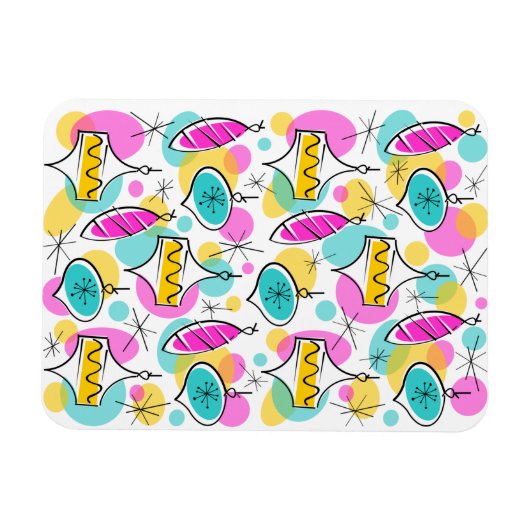 Retro Tree Baubles Verticale flexibele magneet (Horizontaal)