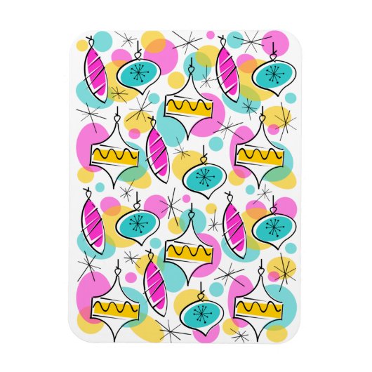 Retro Tree Baubles Verticale flexibele magneet (Verticaal)