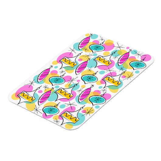 Retro Tree Baubles Verticale flexibele magneet (Linkerzijde)