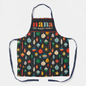 Retro Tree Speelgoed Ornamenten Nana Kerstkeuken Schort (Voorkant)