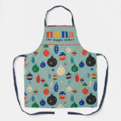 Retro Tree Speelgoed Ornamenten Nana Kerstkeuken Schort (Voorkant)